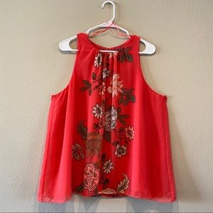 Vince Camuto XL Red Floral Sleeveless blouse